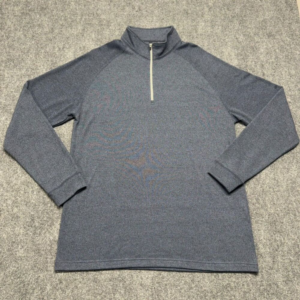 Dunning Golf Men's XXL Blue Heather Quarter Zip Pullover Performance Golf Shirt